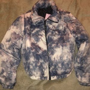 Blue Tie Dye Puffer Jacket *BRAND NEW*